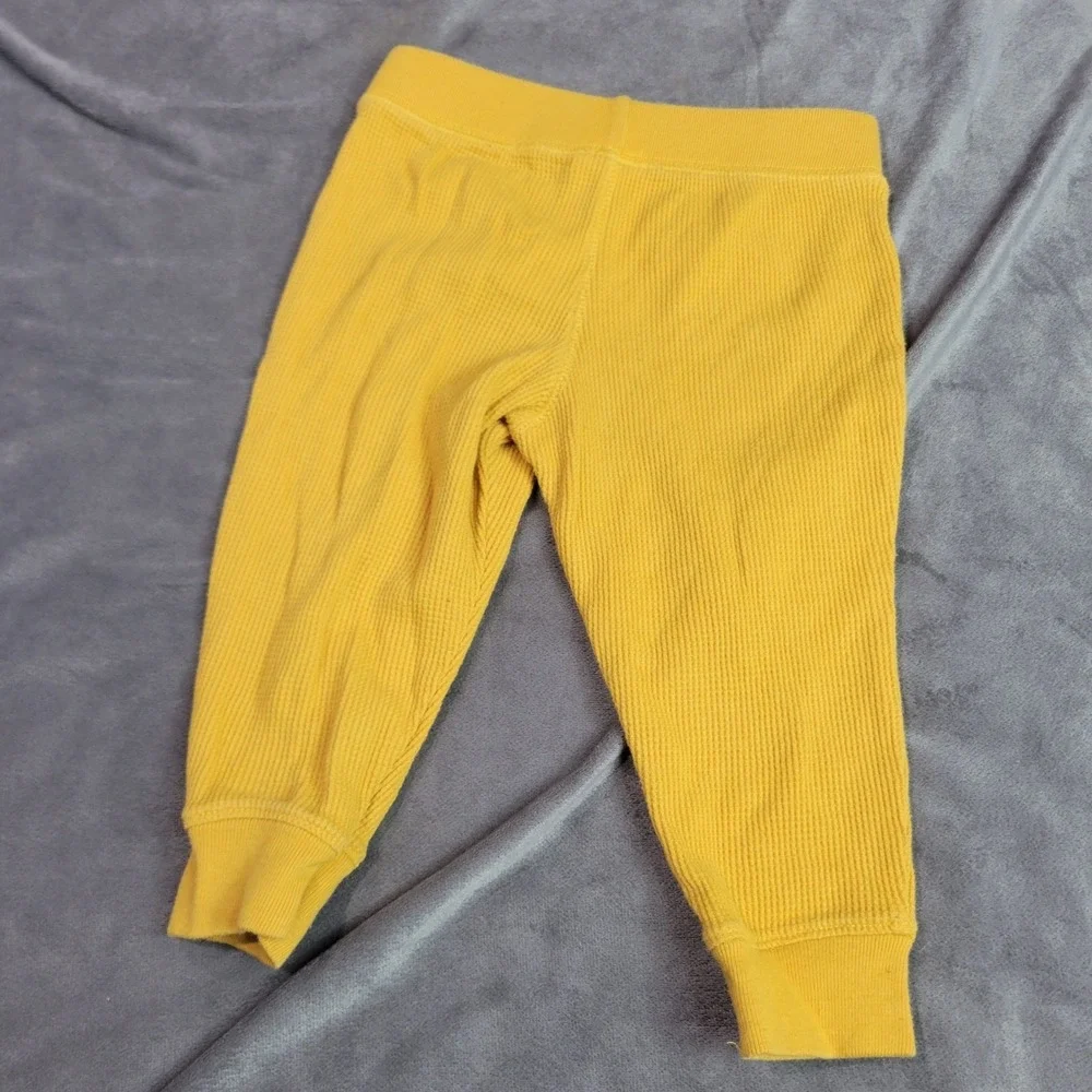 Garanimals‎ Baby 18M Yellow Waffle Knit Thermal Bodysuit and Pants Set